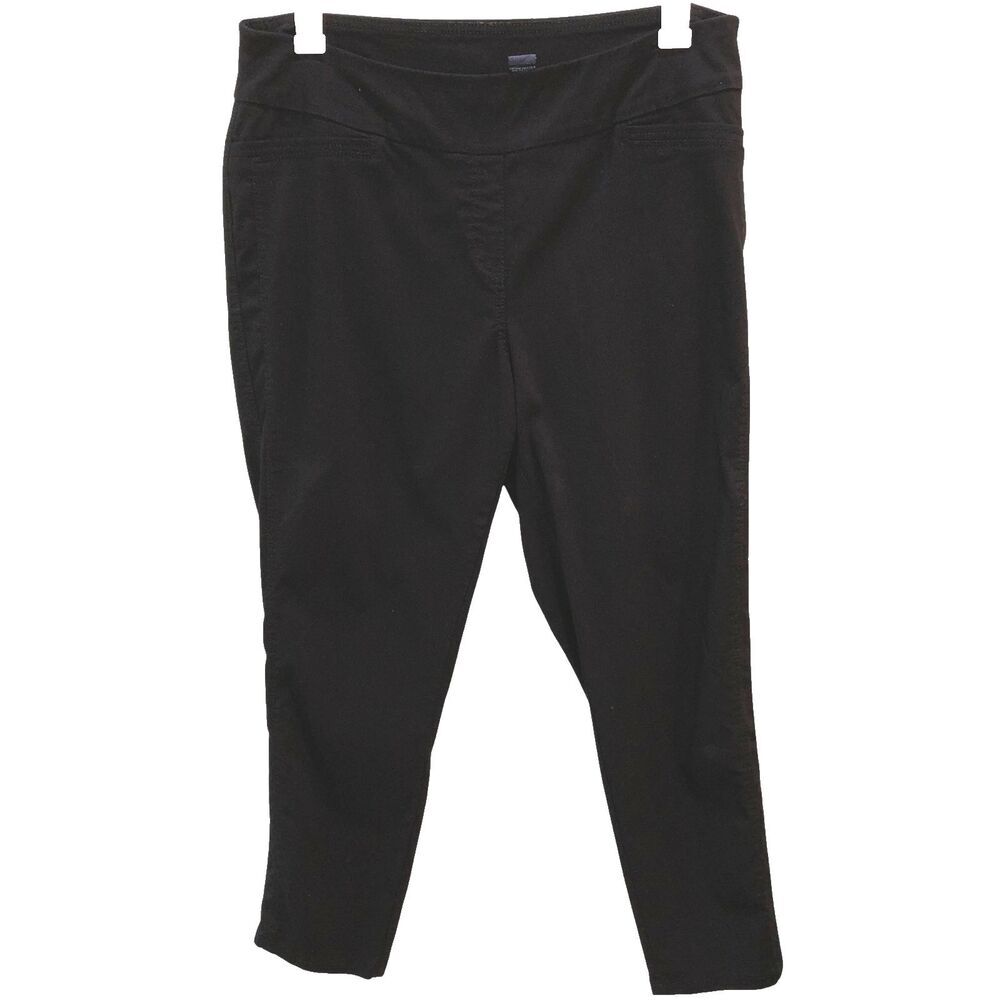 Westbound Plus Size 18W Solid Black Pull On Stretch Pockets Ankle Pants 18